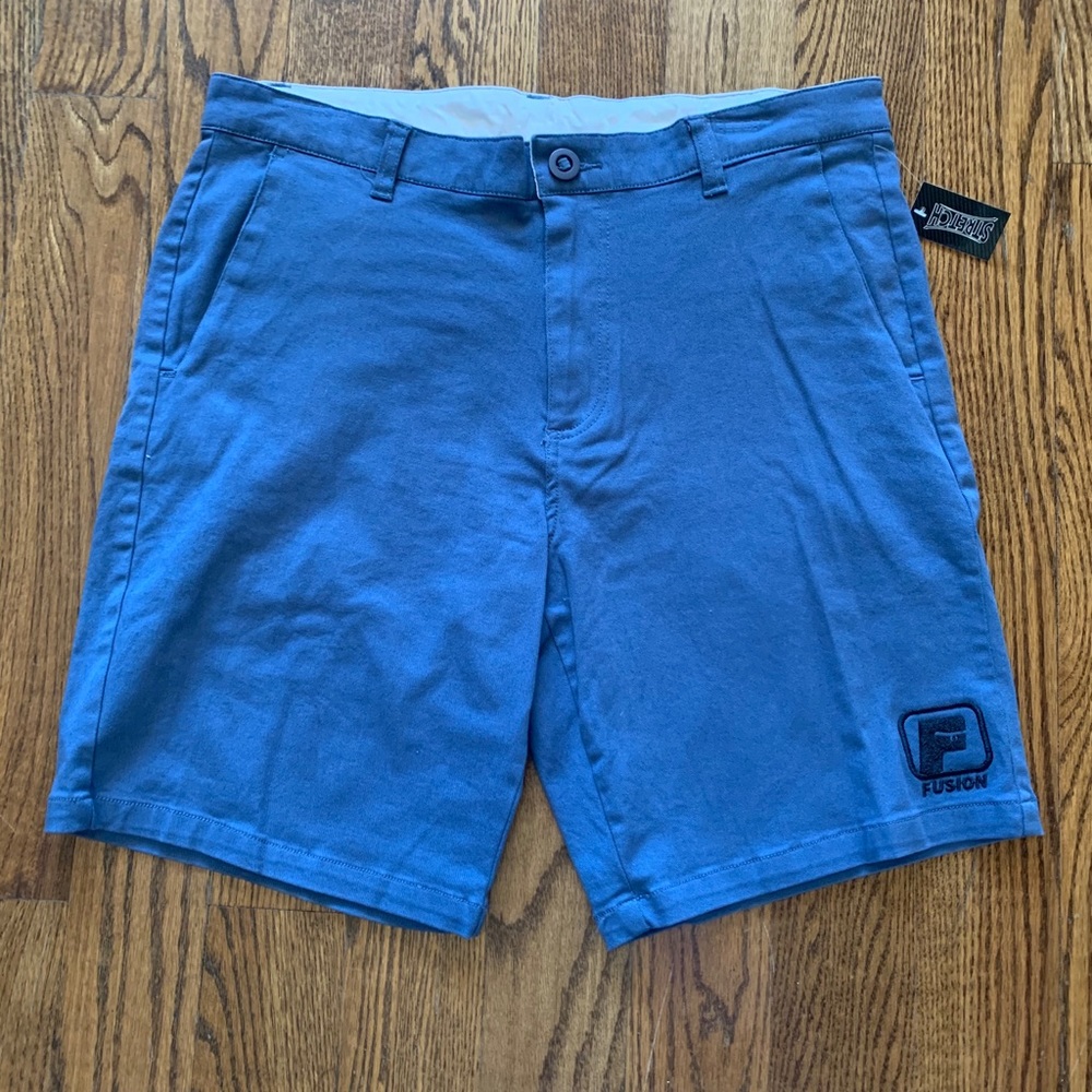 Men’s Slate Blue Chino shorts, stretch, NWT